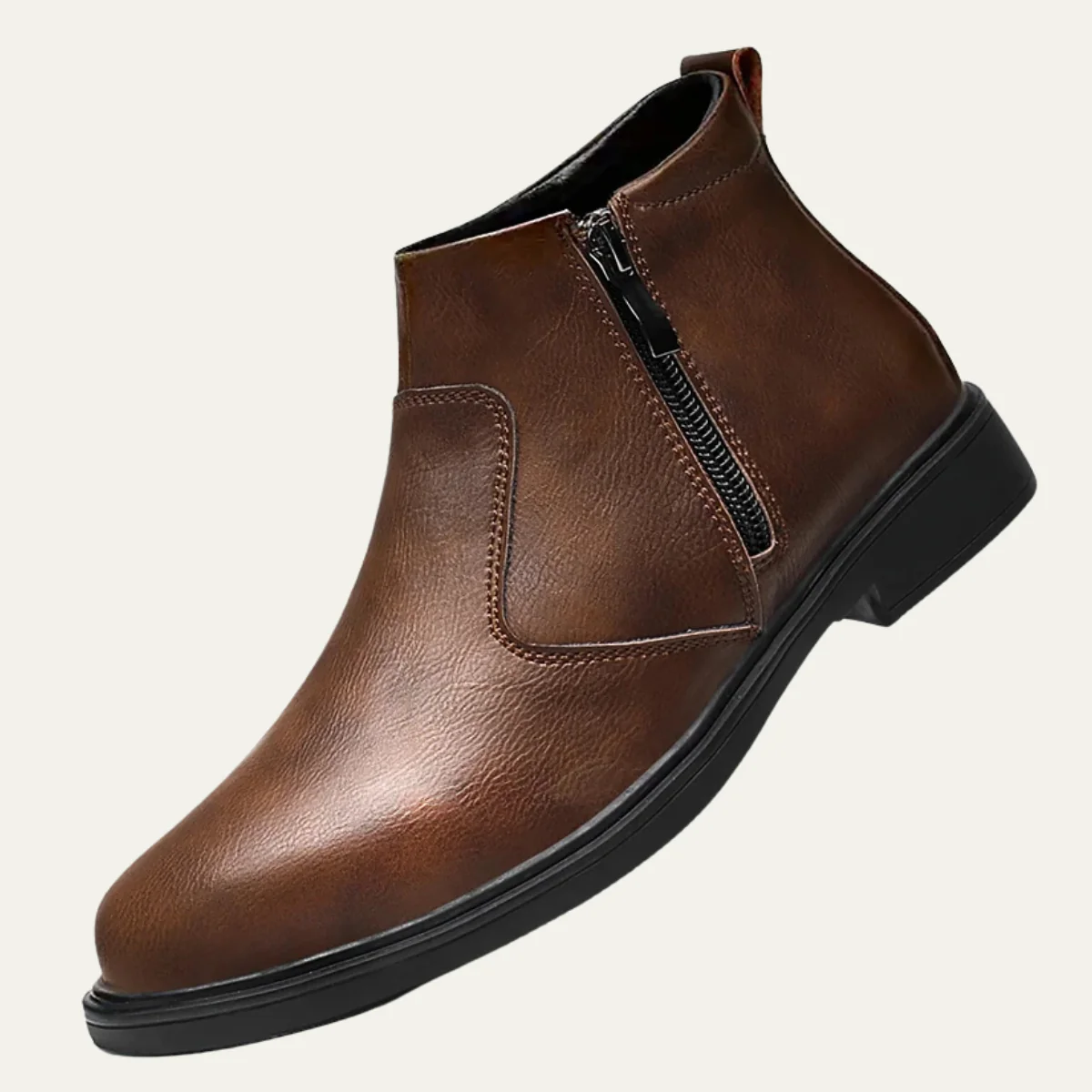 Men’s Zip-Up Ankle Boot - Modern Polished Design