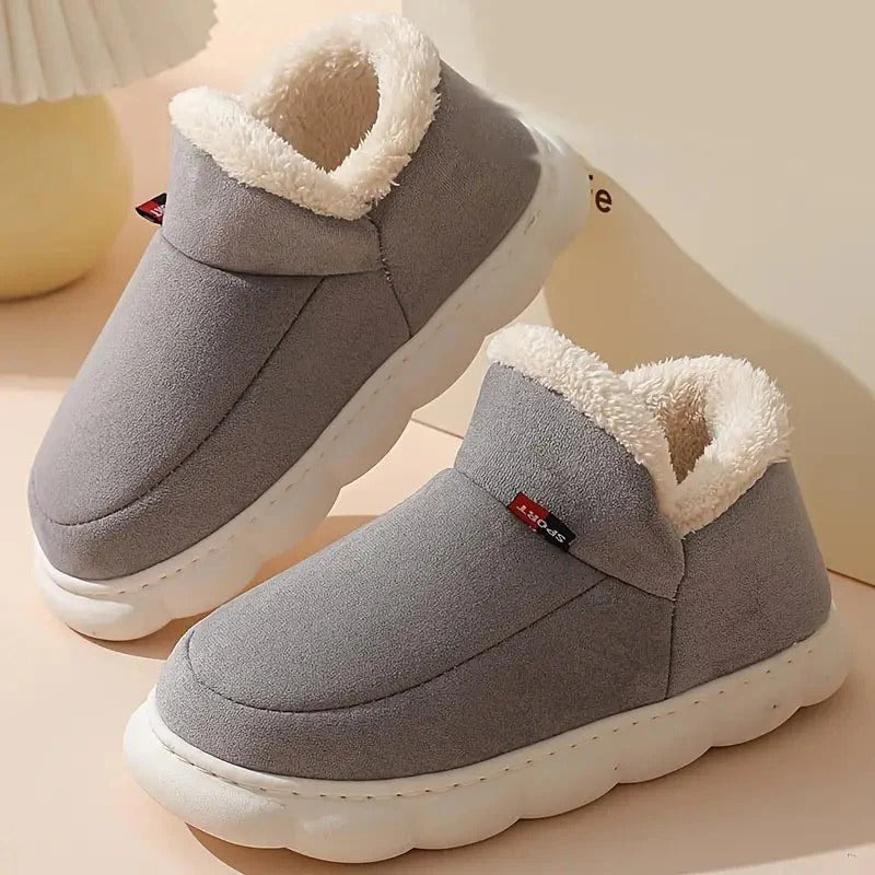 Women’s Cozy Fleece-Lined Slip-On Winter Shoes - Lightweight Warm Indoor/Outdoor