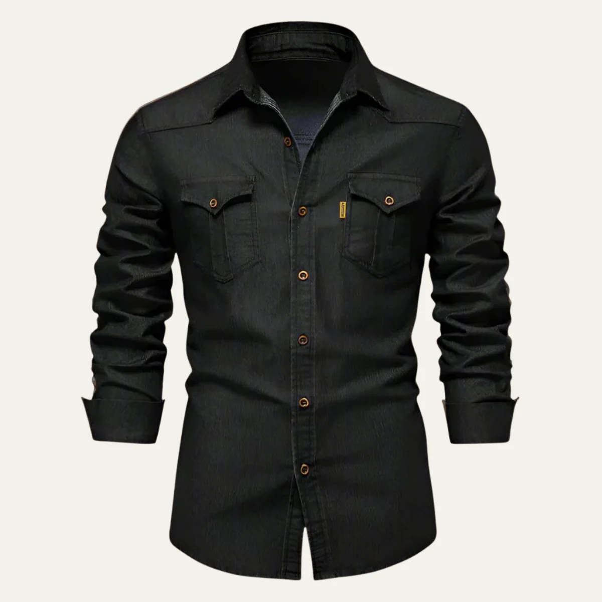 Men’s Classic Denim Shirt - Casual Button-Up Long Sleeve