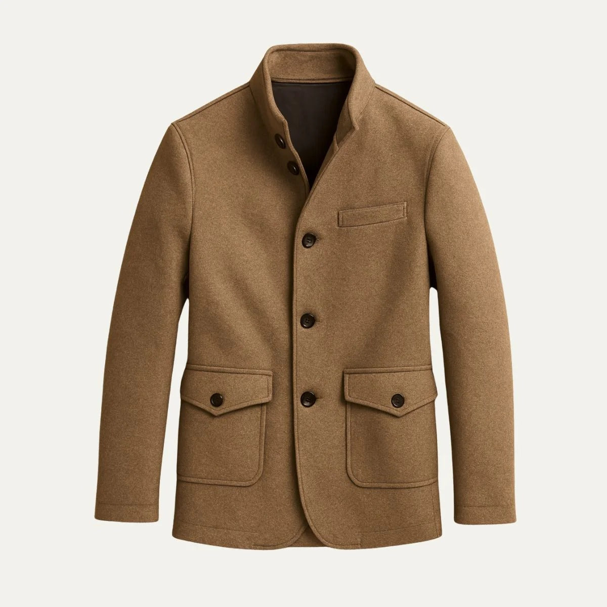 Men’s Classic Tailored Coat – Modern Button-Up Winter Jacket