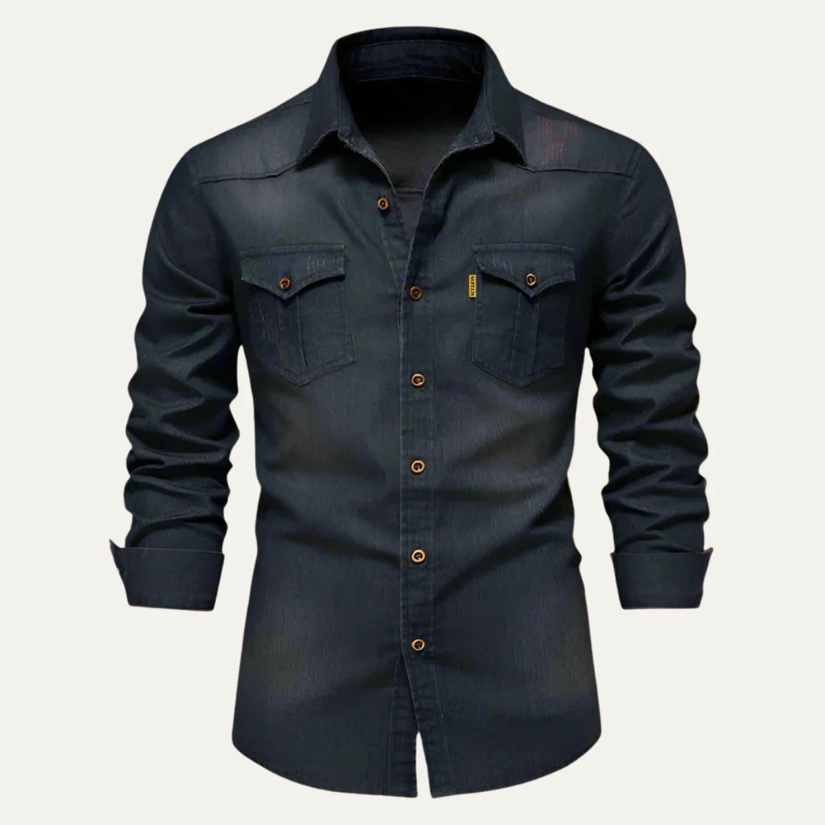 Men’s Classic Denim Shirt - Casual Button-Up Long Sleeve