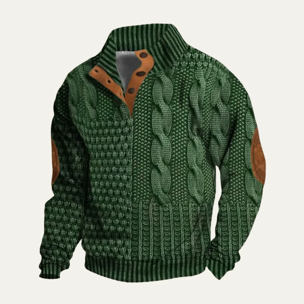 Men’s Textured Knit Pattern Pullover - Vintage Winter Sweater