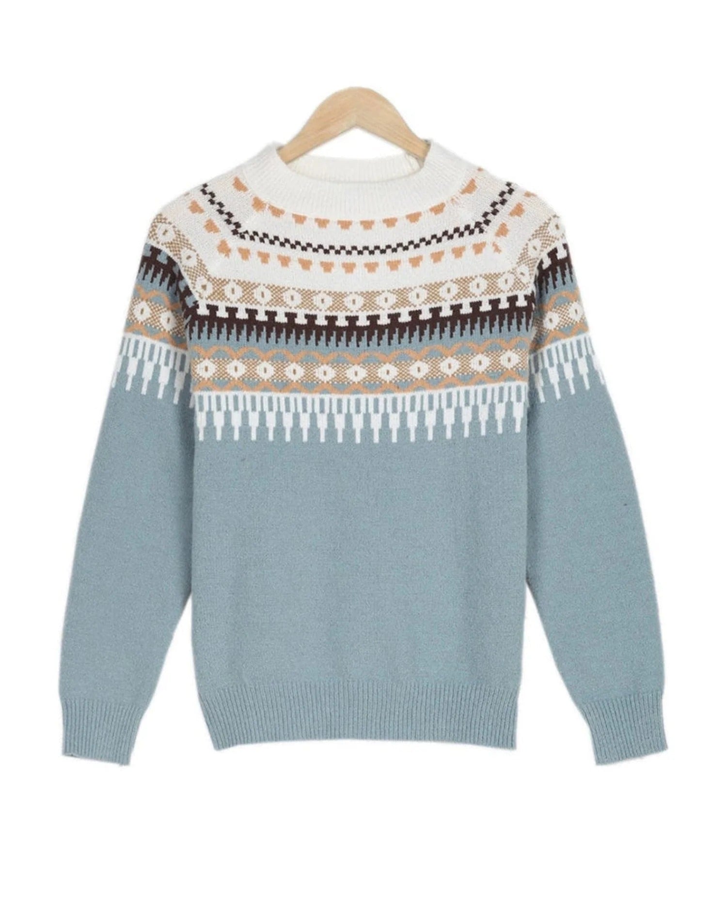 Women’s Nordic-Inspired Knit Sweater - Classic Patterned Pullover