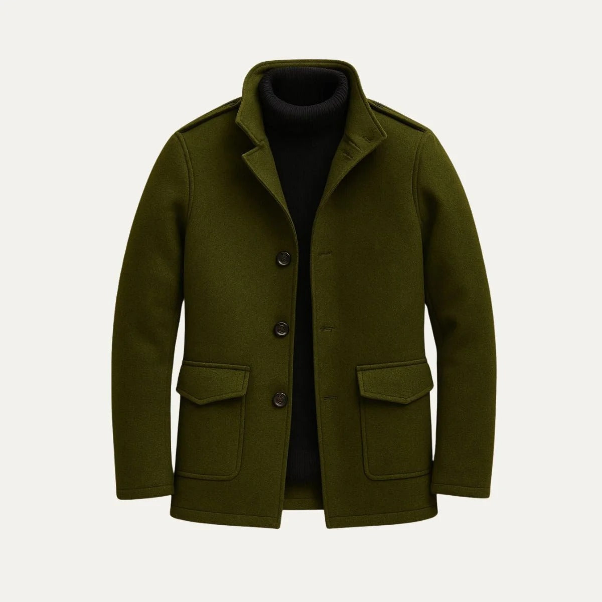 Men’s Classic Tailored Coat – Modern Button-Up Winter Jacket