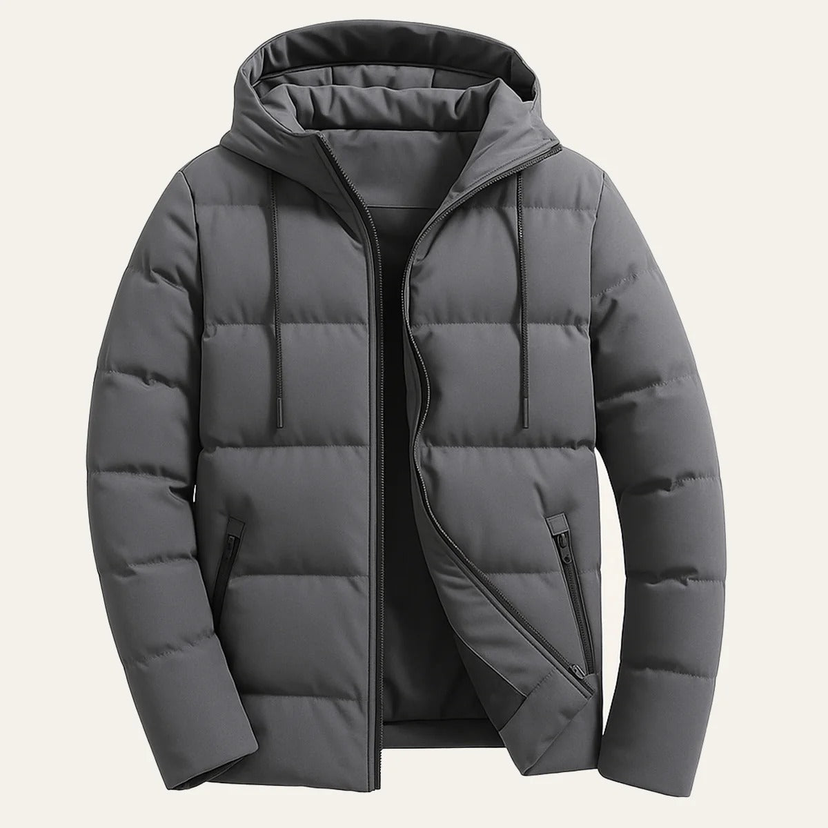 Men’s Hooded Puffer Jacket - Modern Quilted Outerwear