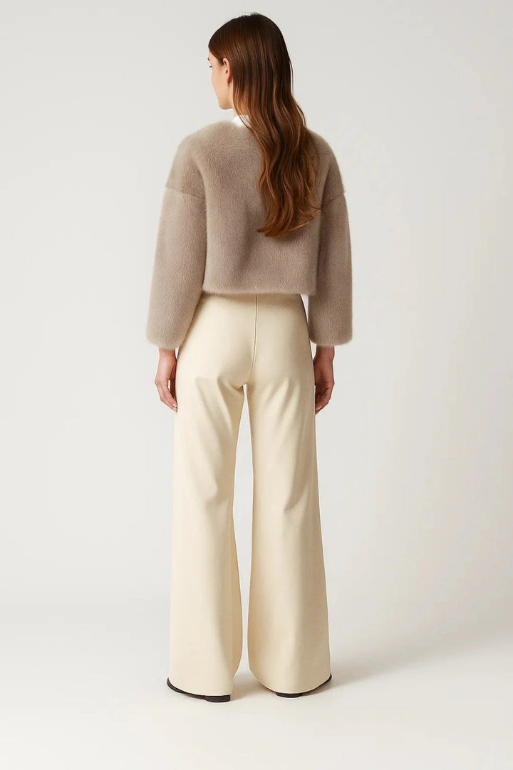 Women’s Liora Faux Fur Cropped Jacket - Plush Soft Touch Outerwear