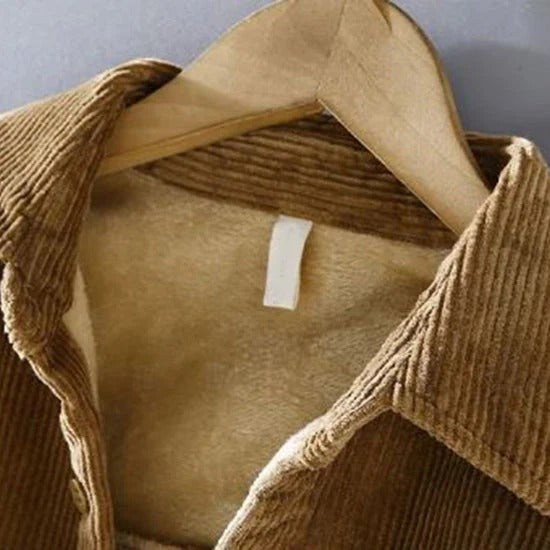 Men’s Button-Up Cord Jacket - Casual Lined Overshirt