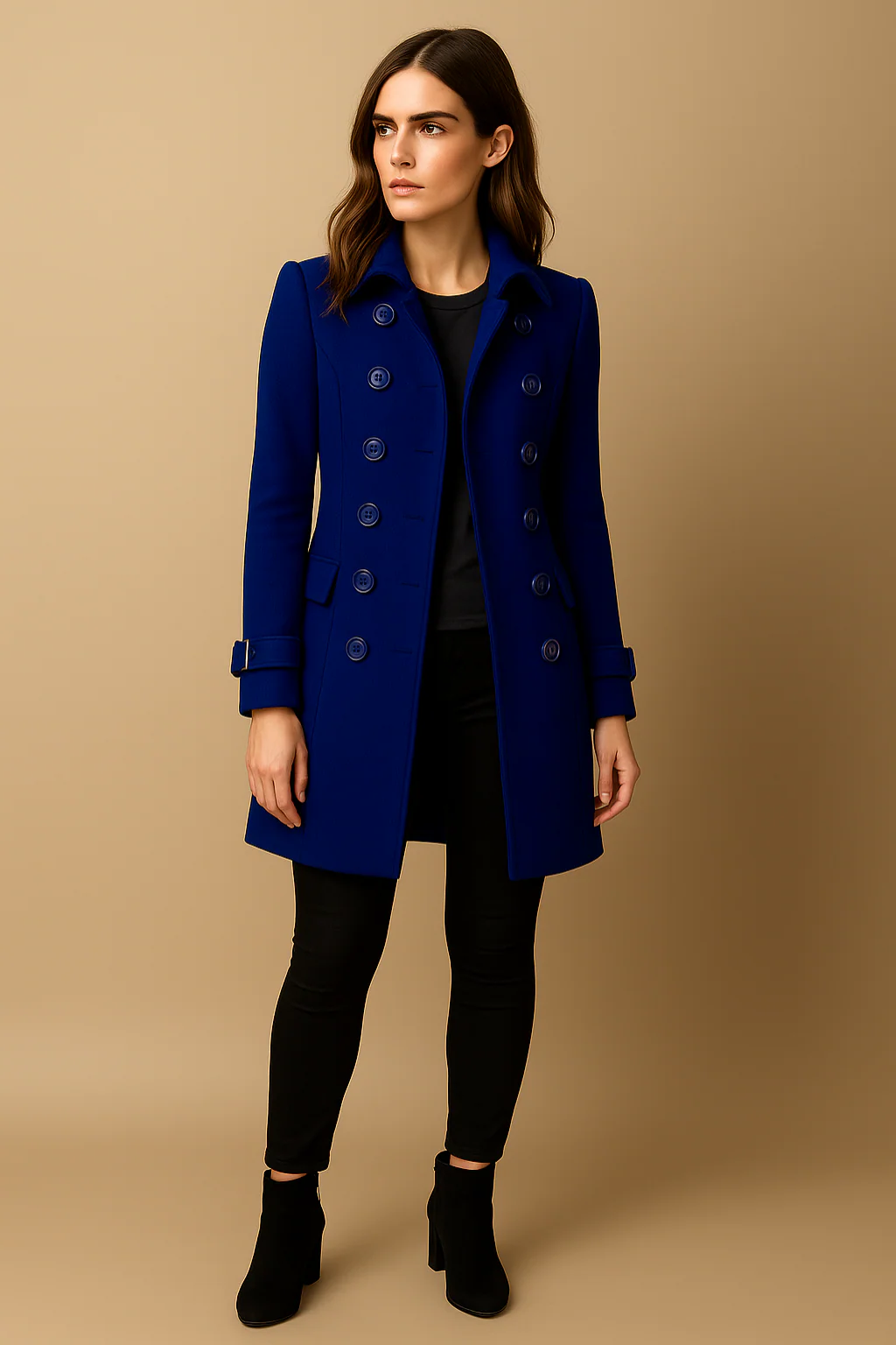 Women’s Celeste Double-Breasted Tailored Mid-Length Coat