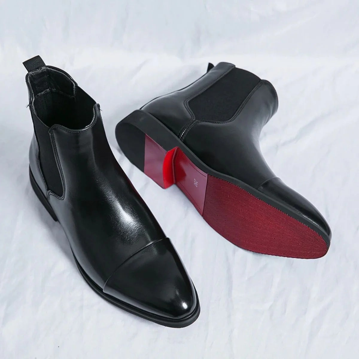 Men’s Polished Chelsea Boots - Classic Slip-On Dress Ankle Boots