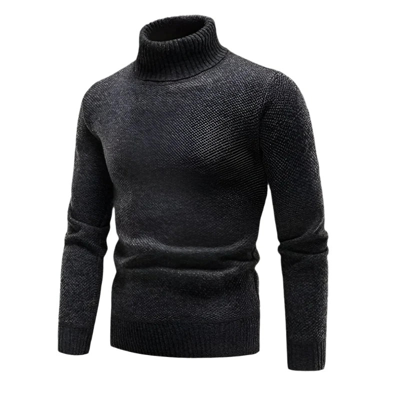 Men’s Classic Turtleneck Sweater - Slim Fit Ribbed Knit Pullover
