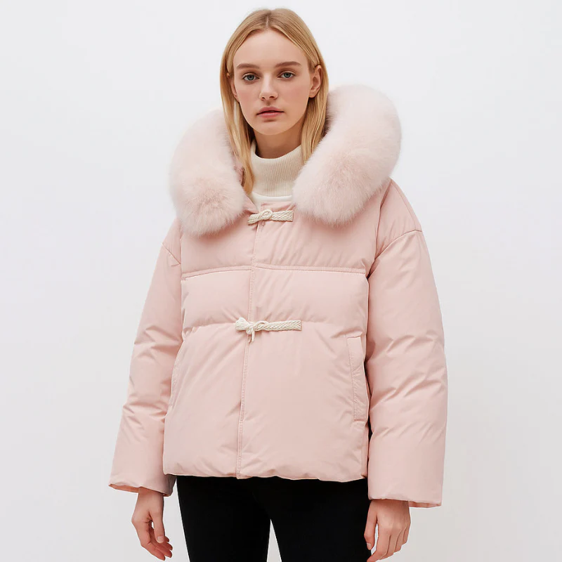 Women’s Aria Luxe Fur-Trim Short Puffer Jacket