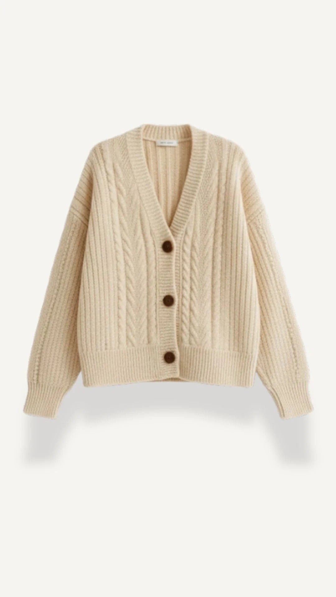 Women’s Janet Oversized Cable Knit Cardigan - Classic Button-Down Layer