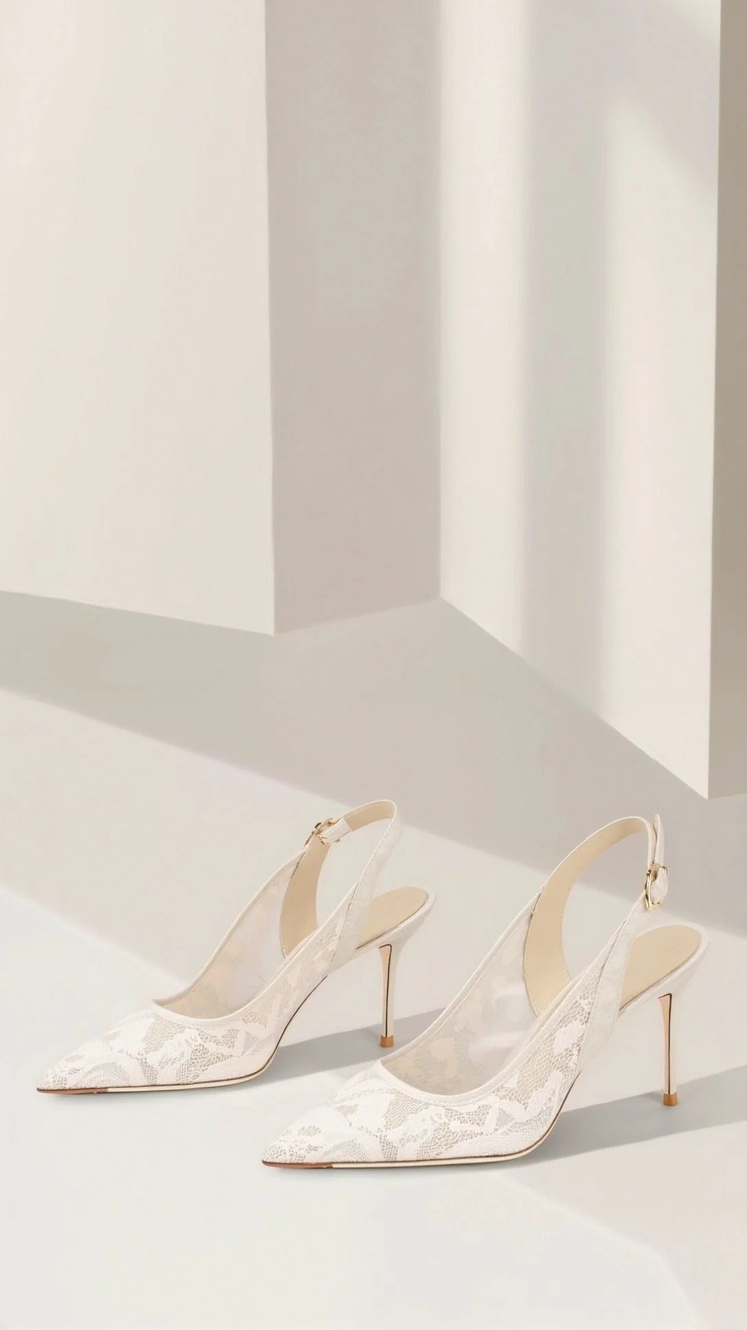 Women’s Rachel Lace Slingback Heels - Elegant Pointed Toe Sandals