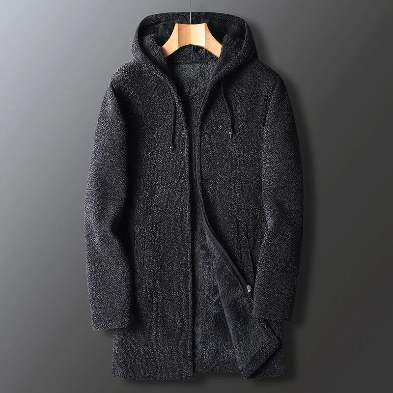 Men’s Urban Hooded Longline Coat – Warm Lined Everyday Jacket