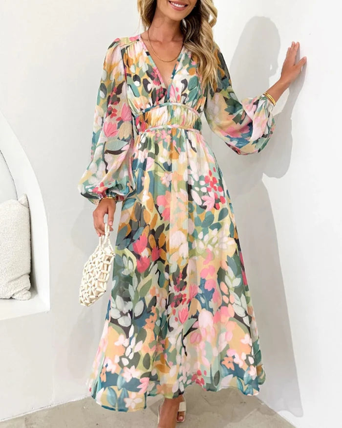 Jessica - Elegant Floral Maxi Dress