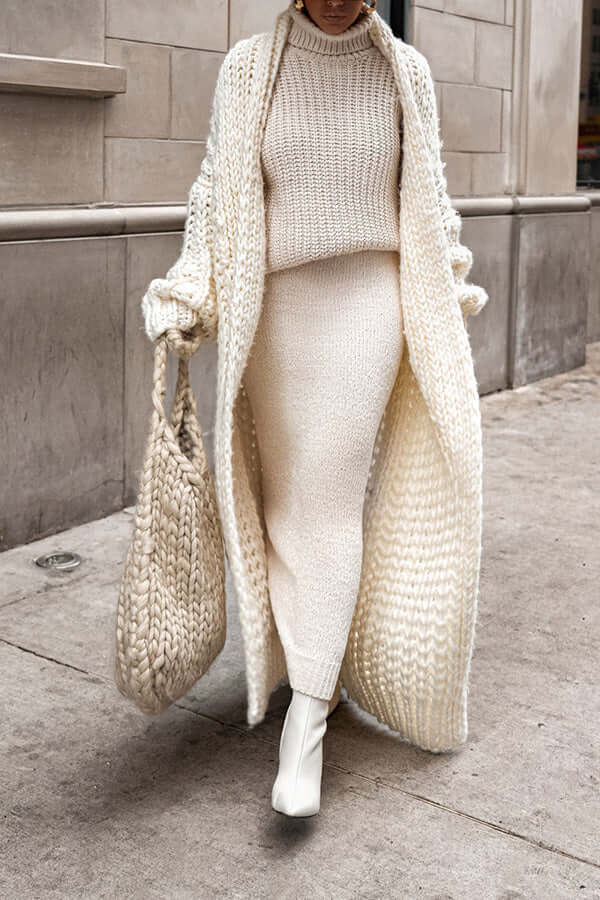 Beatrice - Long Chunky Knit Cardigan