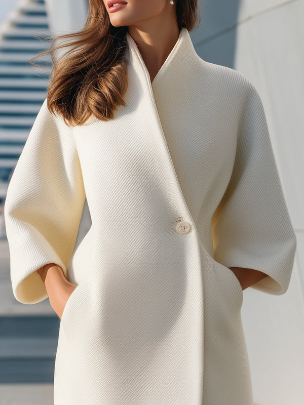 Women’s Oversized Long Coat - Minimalist Wrap Design