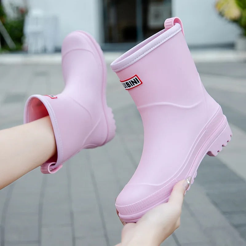 Women’s Rain Boots - Lightweight Waterproof Short Wellies