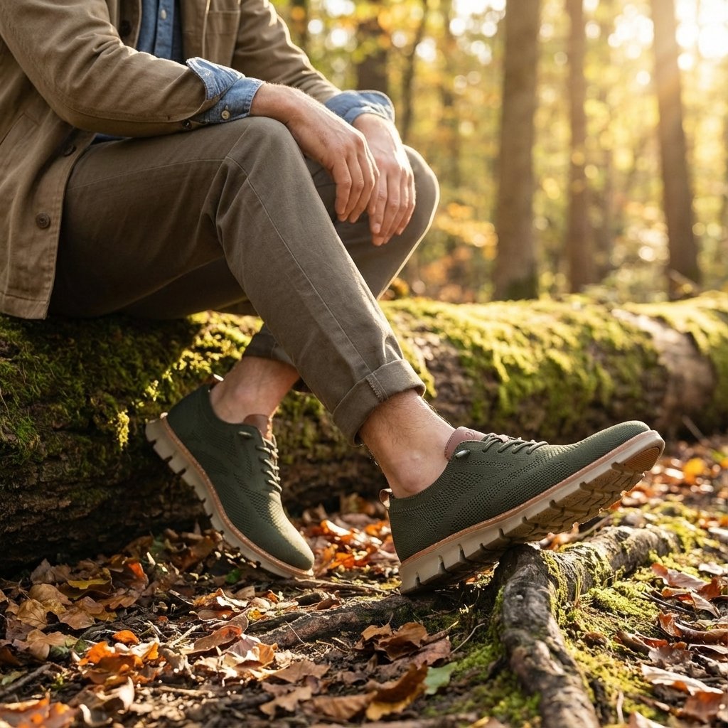 Men's Breathable Knit Lace-Up Casual Trainers