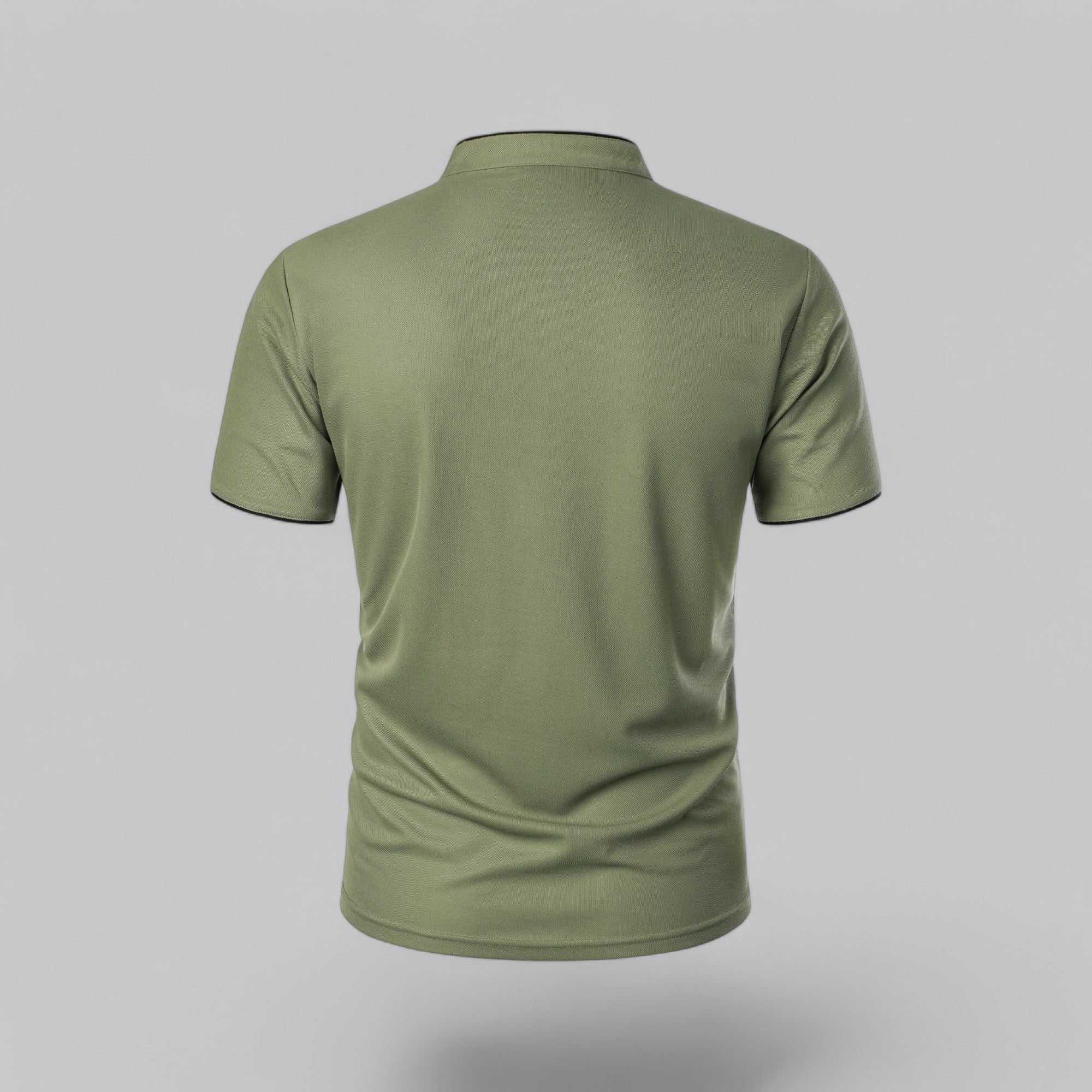 Men's Regular-Fit Short-Sleeve Mandarin Collar Cotton Polo Shirt