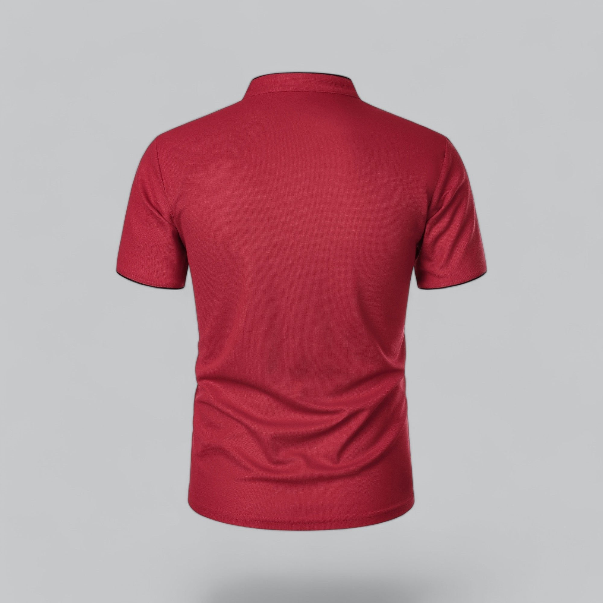 Men's Regular-Fit Short-Sleeve Mandarin Collar Cotton Polo Shirt