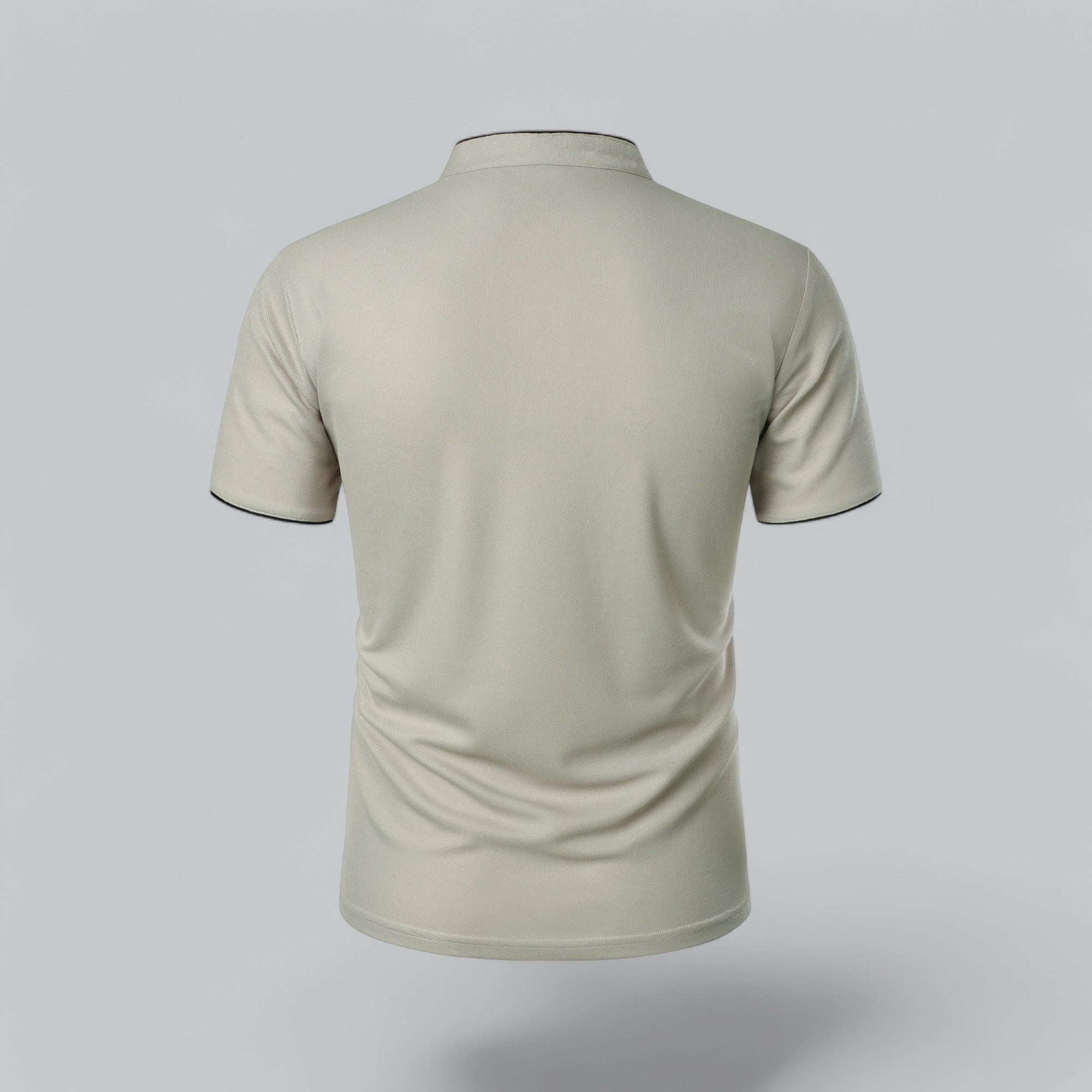 Men's Regular-Fit Short-Sleeve Mandarin Collar Cotton Polo Shirt