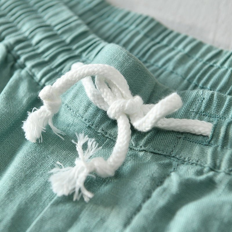 Men's Relaxed-Fit Mid-Rise Drawstring Linen Shorts