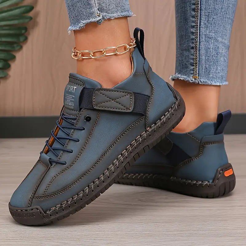 Men's Wide-Fit Orthopedic Arch-Support Leather Trainers - Blue (Almost sold out!)