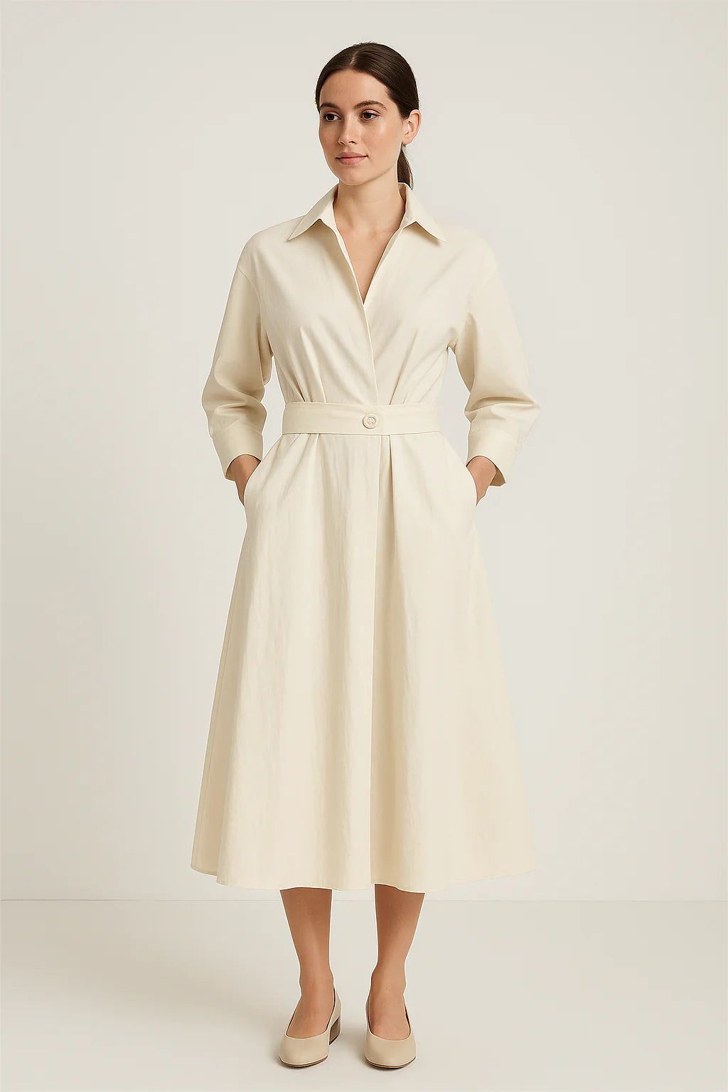 Women’s Cotton-Style Shirt Dress