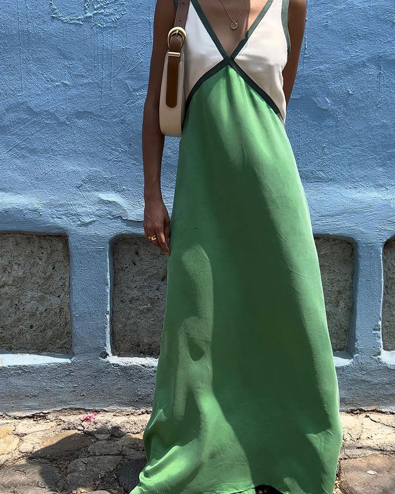 Molly - Chic Colorblock Midi Dress