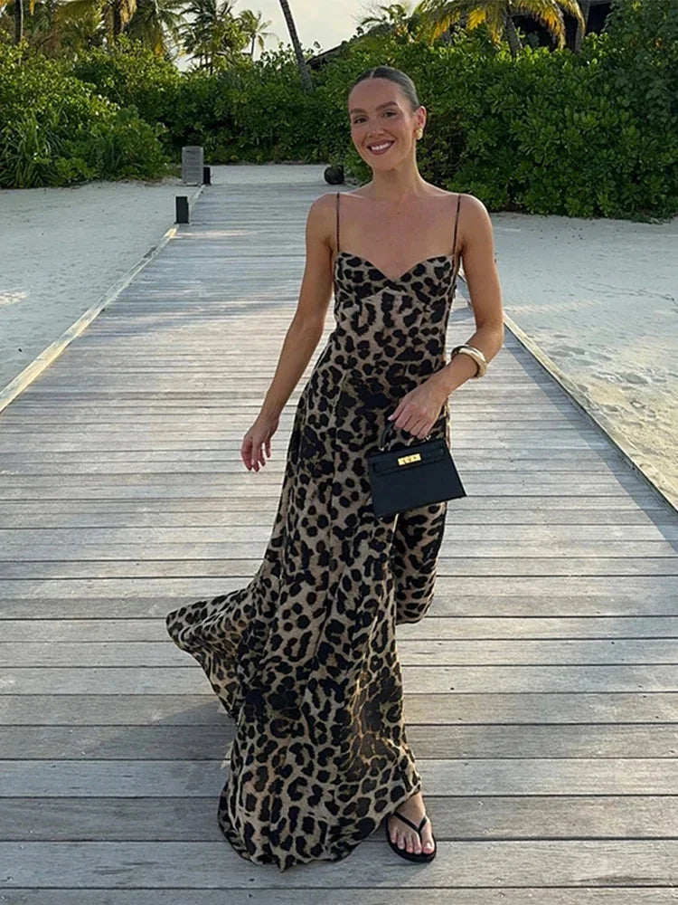Maribel - Leopard Print Maxi Dress