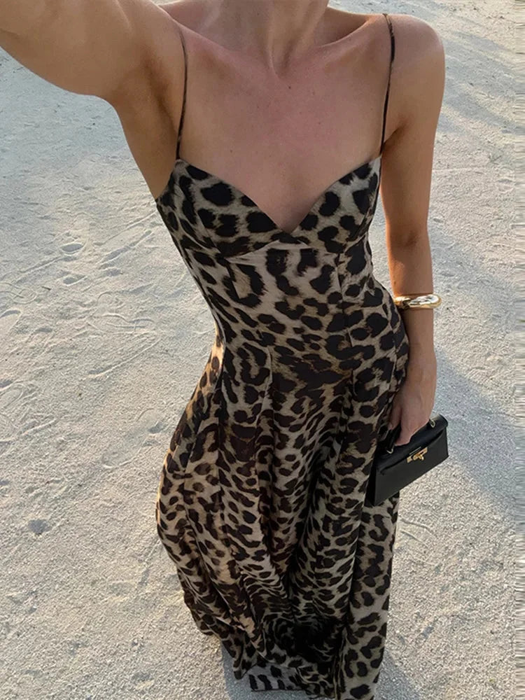 Maribel - Leopard Print Maxi Dress