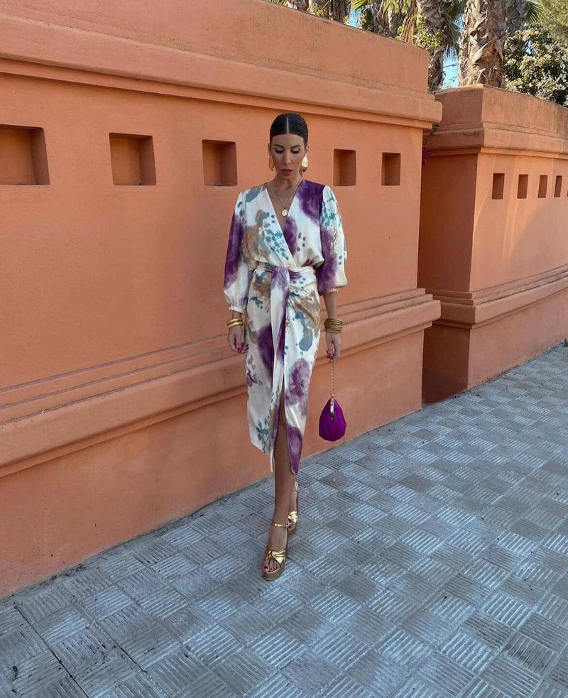 Quinn - Elegant Tie Dye Midi Dress