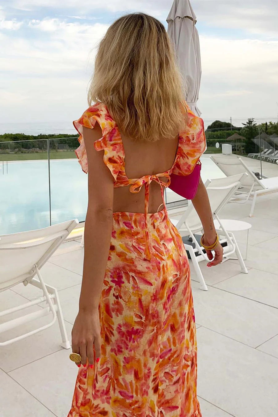 Renata - Ruffle Strap Summer Maxi Dress
