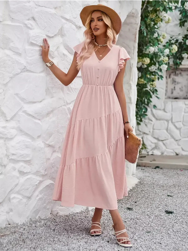 Amaria - Flutter-Tiered Midi Dress