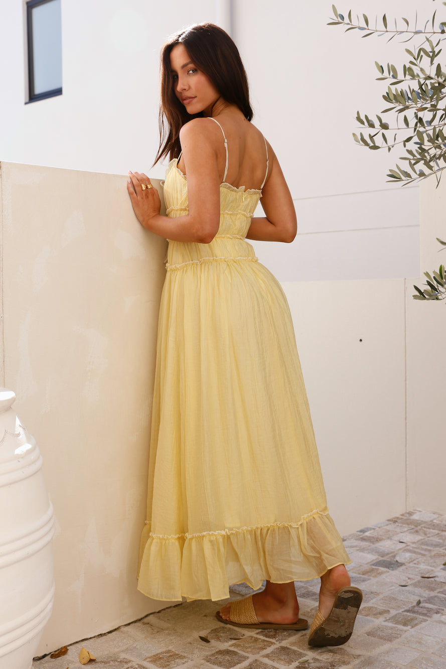 Elidi - Ruched Tie-Front Maxi Sundress