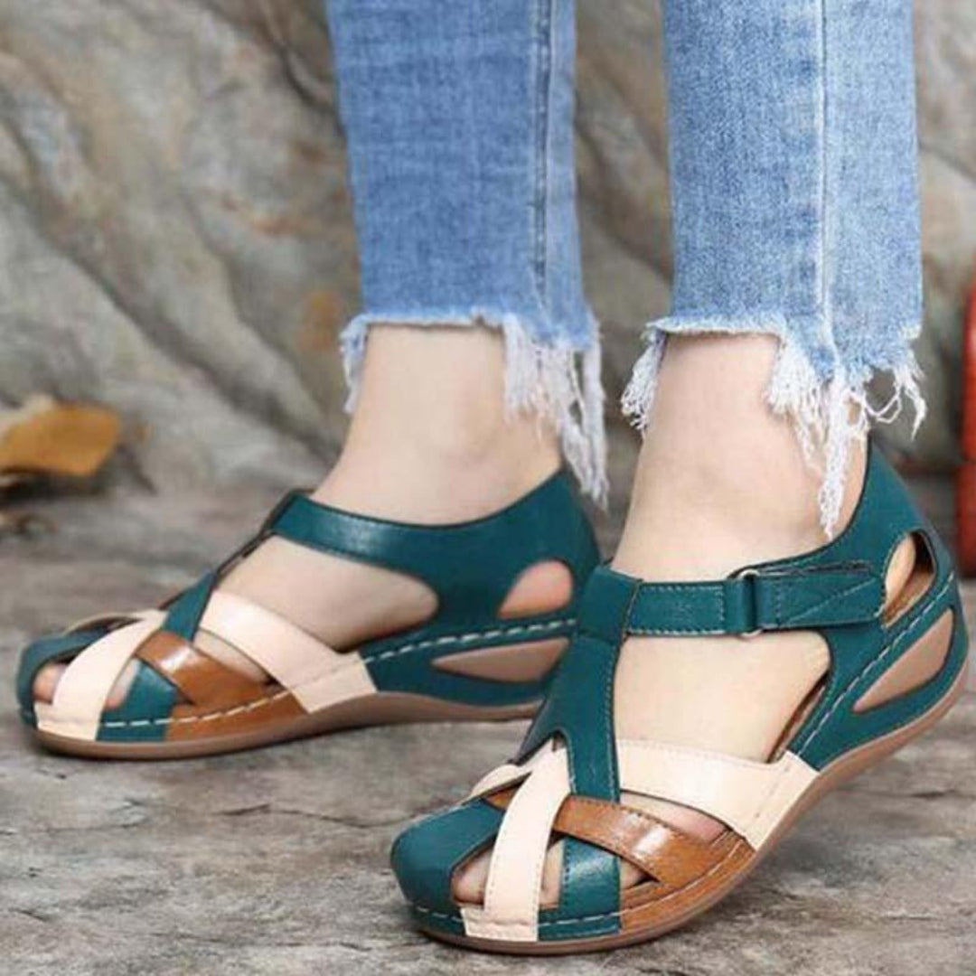 Women's Spring Colorblock Closed-Toe Sandals