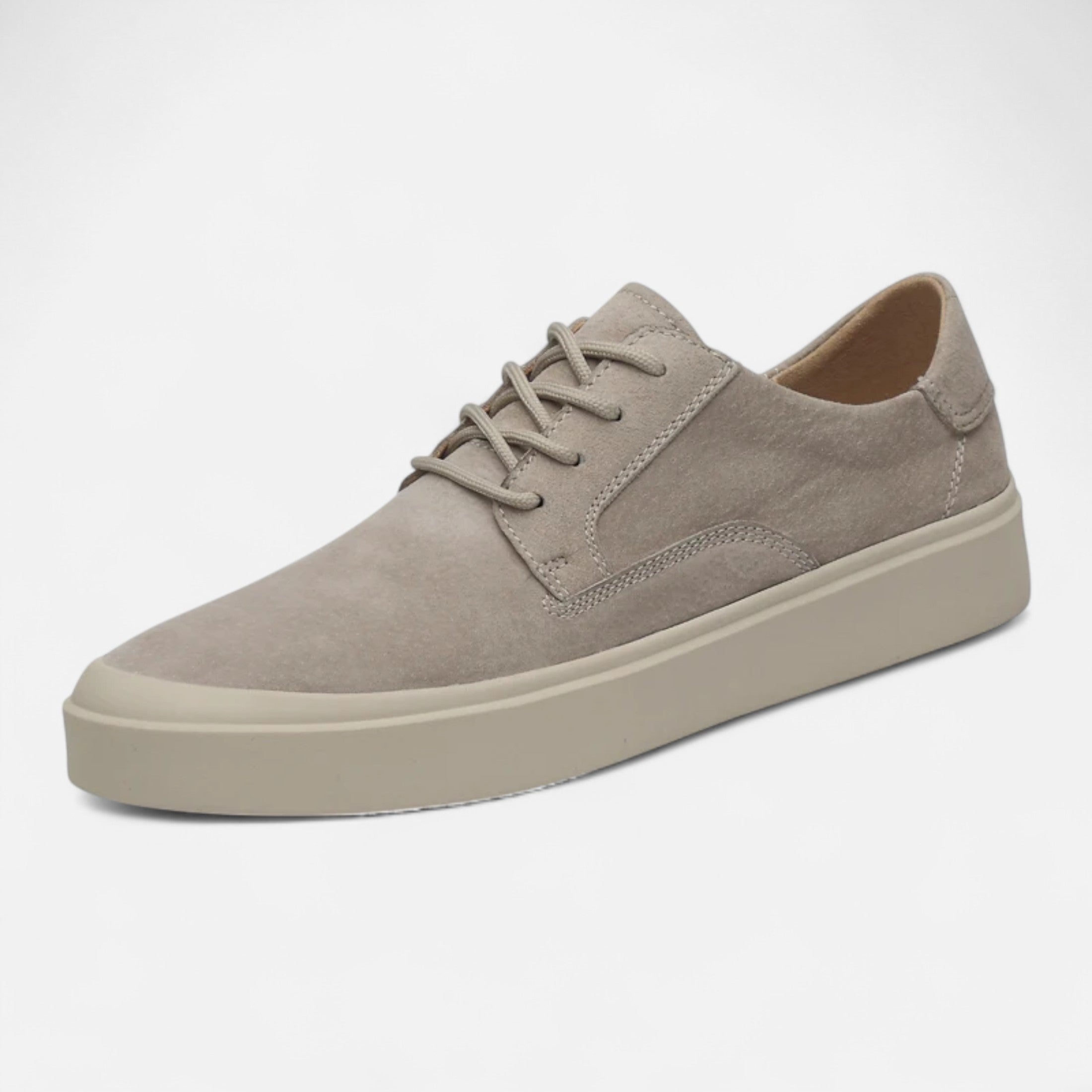 Men’s Suede Texture Casual Sneakers - Lace-Up Low Top Flat Sole Shoes