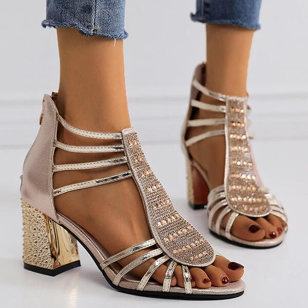 Women's Summer Strappy Block-Heel Sandals