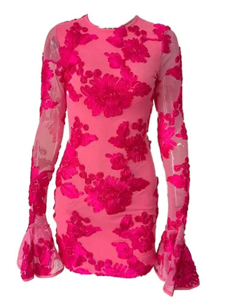 Tara - Passion Bloom Lace Mini Dress