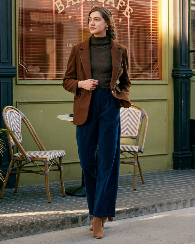 Single-Breasted Tailored Blazer - Classic Lapel Jacket