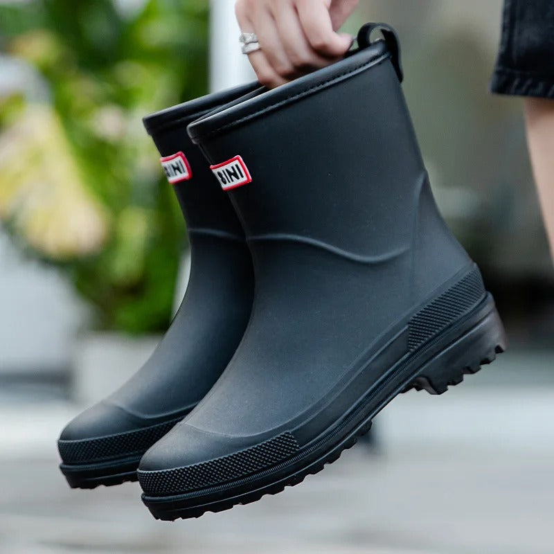 Women’s Rain Boots - Lightweight Waterproof Short Wellies