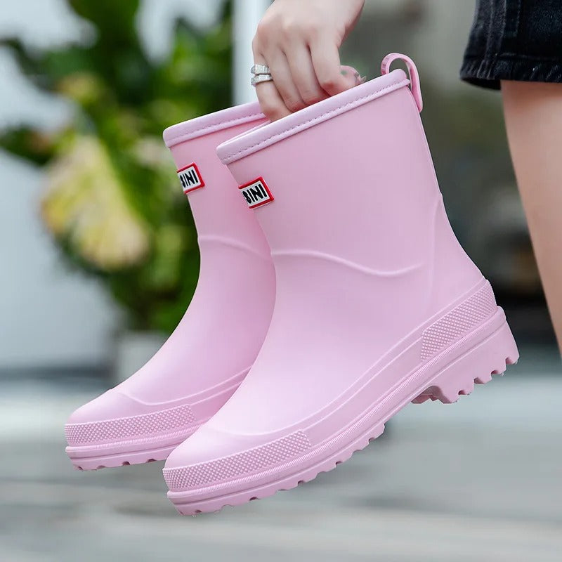 Women’s Rain Boots - Lightweight Waterproof Short Wellies