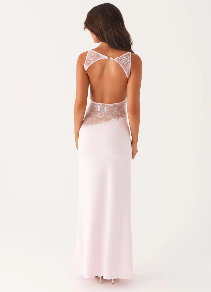 Lucinda - Sheer Lace Panel Maxi Dress
