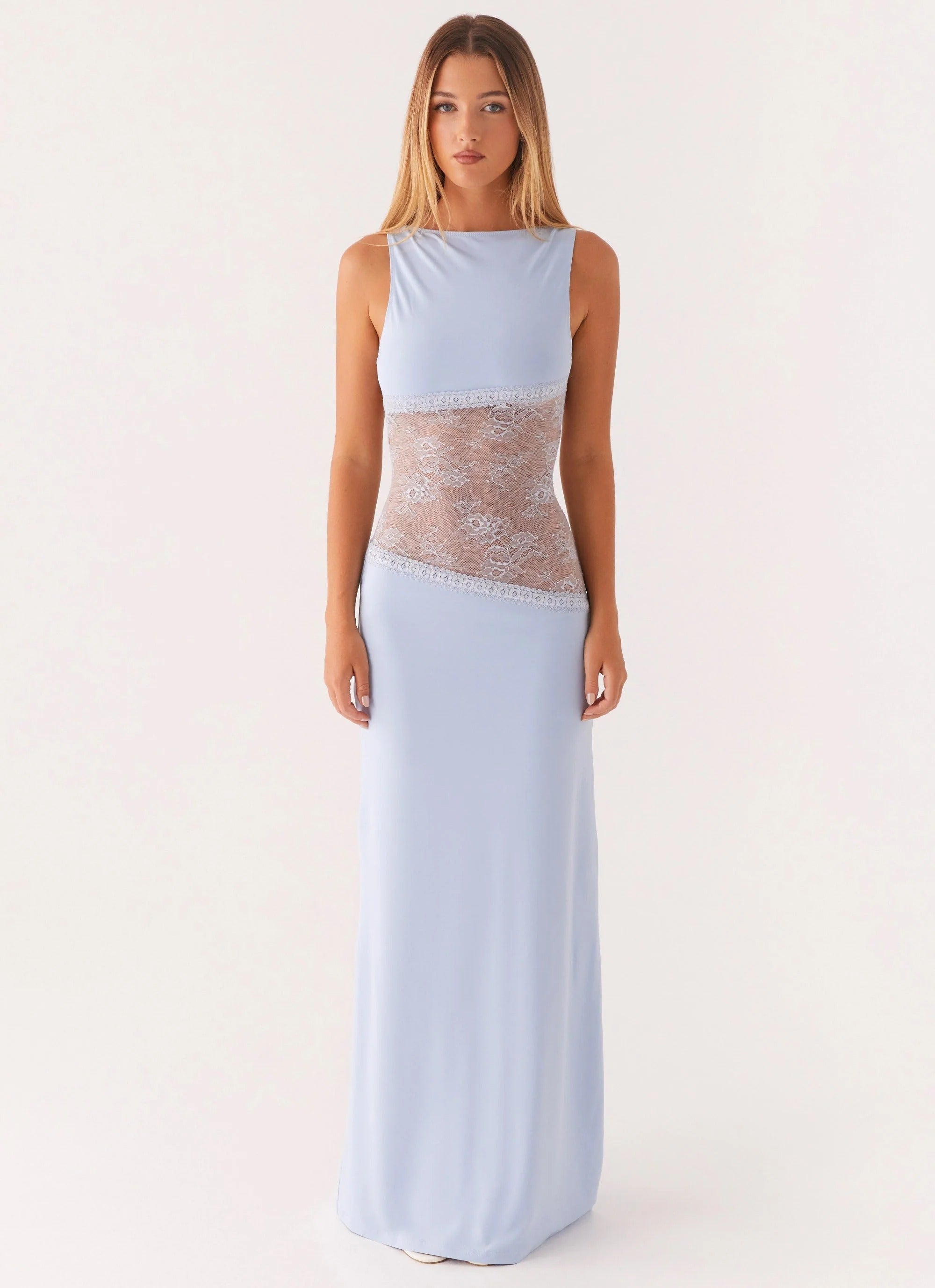 Lucinda - Sheer Lace Panel Maxi Dress