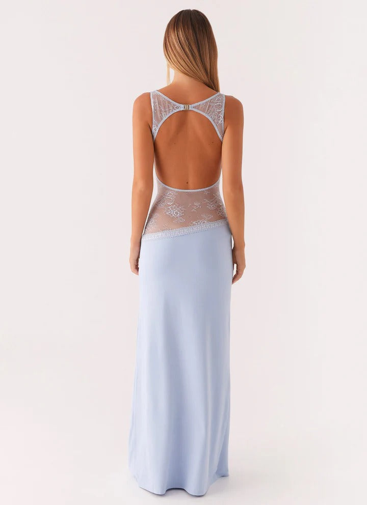 Lucinda - Sheer Lace Panel Maxi Dress