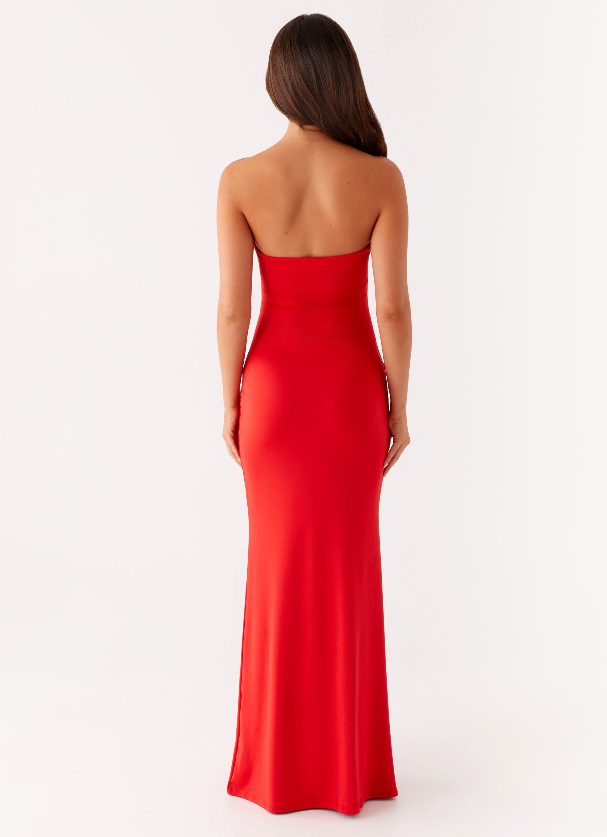 Raye - Strapless Floral Embellished Cut-Out Gown