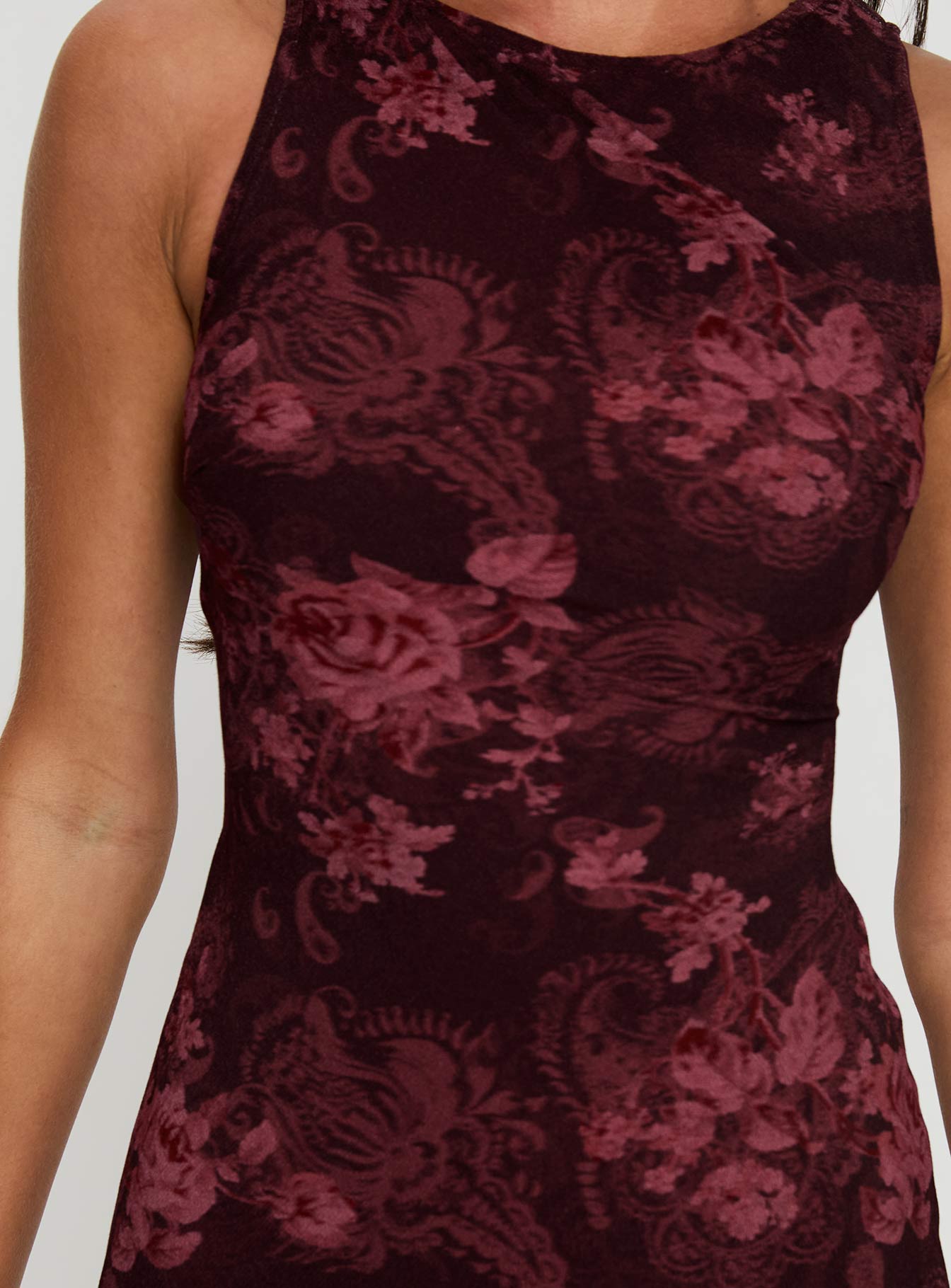 Selene - Baroque Rose Jacquard Mini Dress