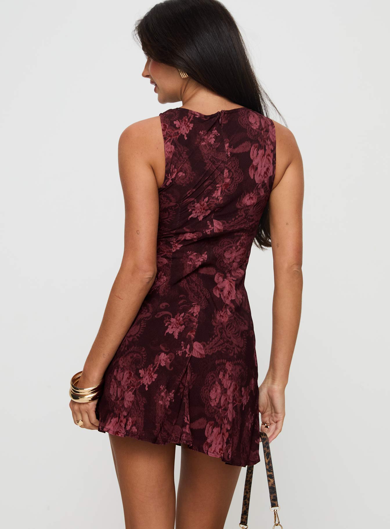Selene - Baroque Rose Jacquard Mini Dress