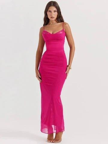 Valencia - Lace-Back Contour Maxi Dress